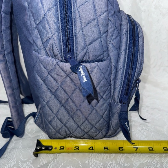 VERA BRADLEY Small Essential Compact Backpack Quilted Denim Moonlight Navy - Picture 11 of 14